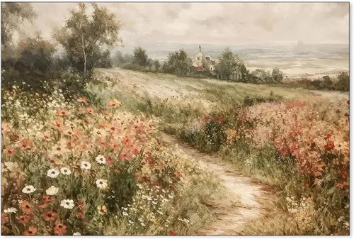 Vista 23 de Haitunone Póster de estanque de pato real con animales de granja, arte de pared, pintura de pato vintage, pintura al óleo, cazador de pájaros