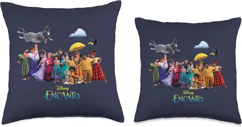 Vista 3 de Disney Encanto Madrigal - Almohada mágica con retrato familiar, 16 x 16 pulgadas, multicolor