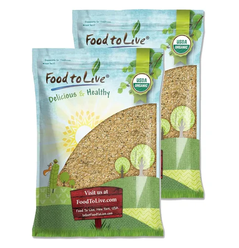 Vista 11 de Food to Live Mezcla orgánica de semillas de lino y cáñamo, mezcla de 1 libra de corazones de cáñamo crudos y semillas de lino doradas molidas