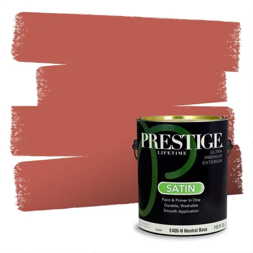 Vista 206 de Prestige Paints Pintura exterior e imprimación en uno, 1 galón, plano, coincidencia comparable de Valspar* Amber Rose*