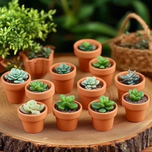 Vista 7 de T4U Mini macetas de terracota (36 piezas): macetas pequeñas de arcilla de 2 pulgadas con orificios de drenaje, ideales para plantas de cactus