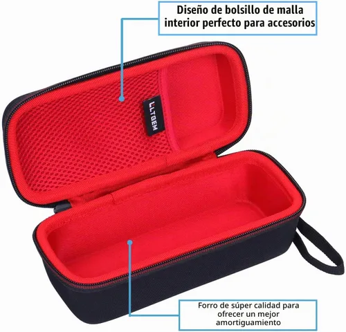 Vista 7 de LTGEM - Funda para altavoz Bluetooth portátil JBL Flip 7/6/5/Grip 3. Negro/Rojo