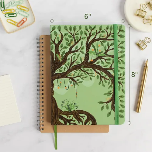 Vista 7 de Rileys Árbol de la Vida, 8" x 6", Diario en Blanco 240 Páginas, Papel Marfil, Cuaderno en Blanco para Hombres y Mujeres, Diario sin Líneas, Cuaderno