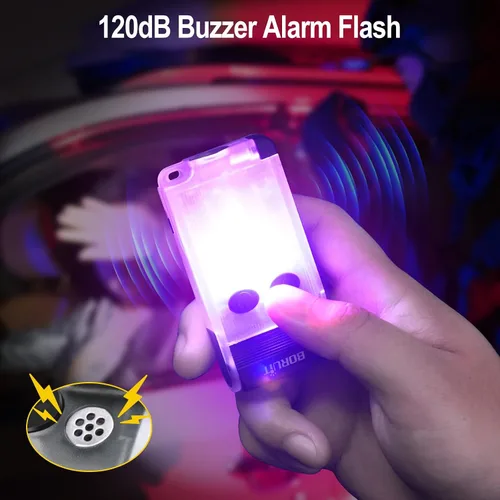 Vista 6 de BORUIT V30 EDC Linterna recargable, giro de 180°, con luz UV roja y verde Blanco