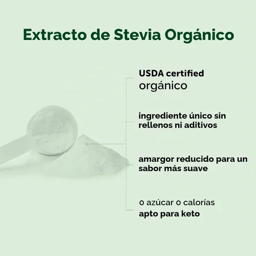 Vista 4 de Micro Ingredients Polvo con 90 % de extracto de stevia orgánica, endulzante natural sin calorías, 1 706 Servings, Stevia Green Leaf Reb-A