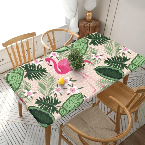 Vista 31 de Fiokroo Mantel de Flores de Crisantemo Azul, Amarillo y Azul Marino con Borde Elástico, Mantel Redondo Lavable y Reutilizable Cubierta de Mesa