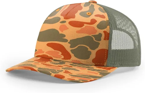 Vista 28 de Richardson 112 - Gorra de camionero de 5 paneles de alta calidad, ajustable, gorra Richardson en blanco estructurada Bark Duck Camo / Marrón