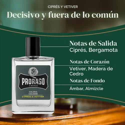 Vista 3 de Proraso Eau De Colonia, Ciprés y Vetyver, 3.4 Fl Oz