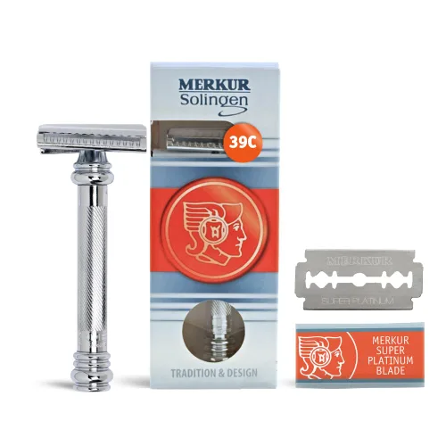 Vista 13 de Rasuradora de seguridad Merkur-razor 37c, cromado con barra inclinada