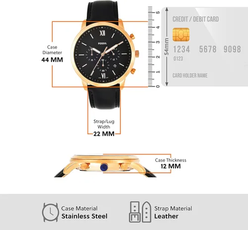 Vista 7 de Fossil Men's Neutra Stainless Steel and Leather Quartz Chronograph Watch
