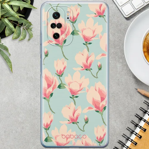 Vista 3 de BABACO ERT Group Mobile Phone case for Xiaomi MI 11i/ REDMI K40/K40 PRO/Poco F3/ F3 PRO Original and Officially Licensed Pattern Flowers 016 adapted