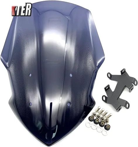 Vista 4 de GLoyer Parabrisas de motocicleta, accesorios de motocicleta Racing Sport Touring, deflector, visera, compatible con MT07 FZ07 2018-2020 MT-07 FZ-07