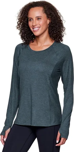 Vista 3 de RBX Active - Camiseta de manga larga para mujer, súper suave, con teñido espacial, para correr