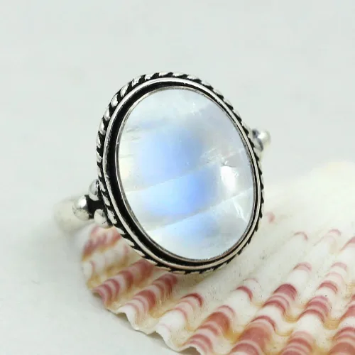 Vista 4 de Anillos de plata de ley chapados a mano para mujeres, anillo de piedra natal bohemia del suroeste, joyería para el día de la madre, regalos