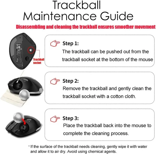 Vista 7 de zelotes Ratón de trackball, mouse Bluetooth inalámbrico recargable, 4800 DPI (5 niveles ajustables), modo dual (BT 5.0/3.0 + receptor USB 2.4G)