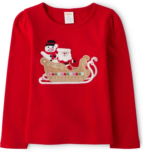 Vista 15 de Gymboree Camisetas de manga larga bordadas para otoño y vacaciones para niñas y niños pequeños Perfume negro
