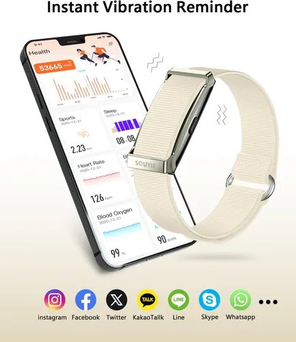 Vista 6 de Pulsera inteligente para mujeres y hombres, rastreador de actividad de salud, monitor de sueño 24 horas, frecuencia cardíaca continua durante todo