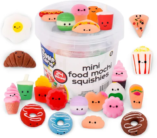 Vista 7 de Mini Mochi Squishies – 24 piezas Fidget Toys con contenedor de almacenamiento – Giggle Zone