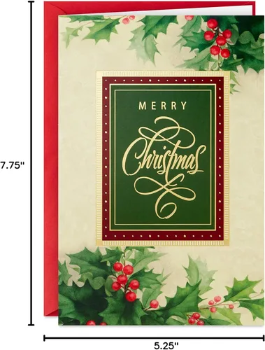Vista 9 de Hallmark Tarjetas de Navidad en caja, acebo navideño (40 tarjetas de Navidad con sobres)
