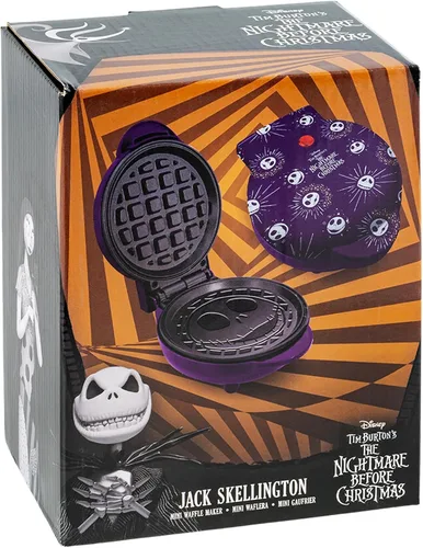 Vista 7 de Uncanny Brands Nightmare Before Christmas Jack Skellington Mini waflera - Pequeño aparato de cocina