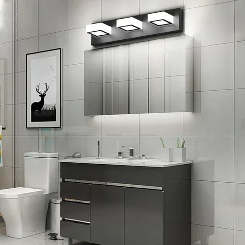 Vista 6 de Ralbay - Luz LED negra para tocador de baño, moderna, atenuable con 5 temperaturas de color, accesorios de iluminación de pared de acrílico negro