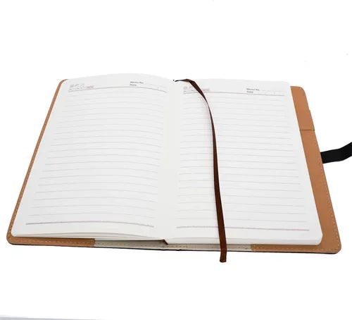 Vista 4 de Juego de cuadernos de tapa dura, cuaderno de papel grueso clásico a rayas con lazo para bolígrafo y bolígrafo, A5 192 páginas, cubierta dura de piel