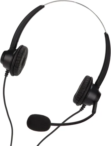 Vista 9 de Auriculares estéreo con cable de 0.138 in para centro de llamadas, auriculares de centro de llamadas con micrófono de cancelación de ruido