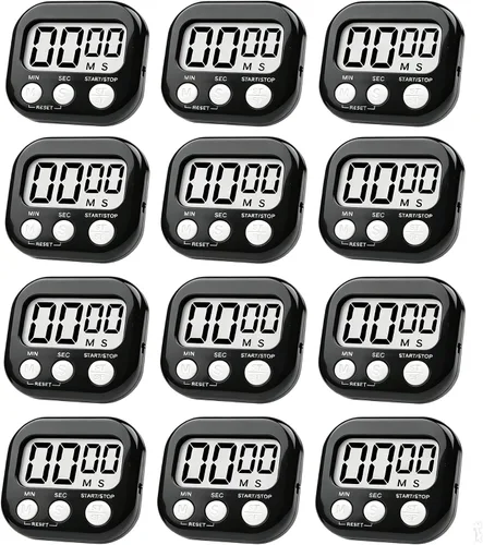 Vista 8 de Temporizador digital de cocina, pantalla de visualización grande, alarma fuerte, soporte magnético fuerte, temporizador de juego para maestros