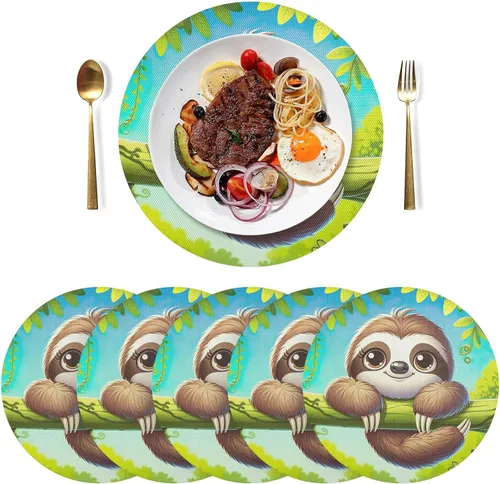Vista 3 de Lindo tapete individual de perezoso, lavable para mesa de comedor, protector de calor para cocina (talla única x 1)