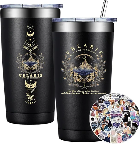Vista 11 de BIRGILT Suriel Tea Co Velaris Taza 20oz - Regalos de Mercancía Acotar para Lectores Amantes de los Libros Mujeres - Taza de A Court of Thorns and