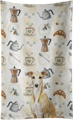 Vista 83 de Caroline's Treasures Afghan Hound - Toalla de cocina para barra de café, terciopelo frontal y lazo de algodón, lavable a máquina Sabueso afgano