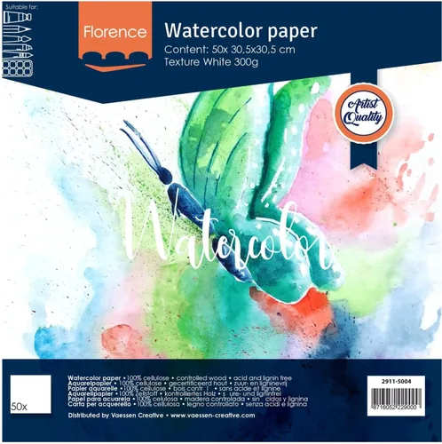 Vista 5 de Vaessen Creative VARTA Florence - Papel A4 para acuarela, 10 hojas para pintar, manuales, proyectos de arte y más, calidad artística, calidad