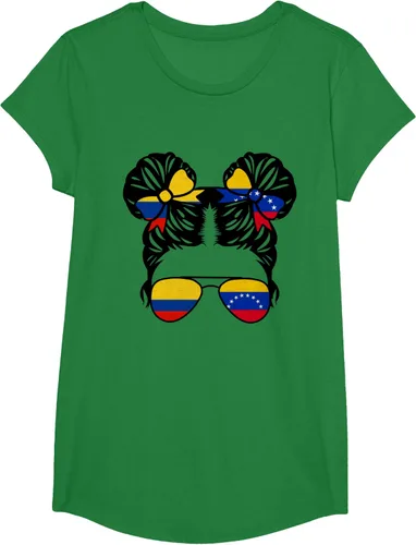 Vista 47 de Camiseta Half Colombian Half Venezolan Girl Colombia Kids Heritage, Gris