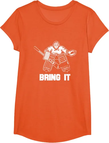 Vista 66 de Divertida camiseta gráfica de ropa de portero de hockey sobre hielo, Negro, S