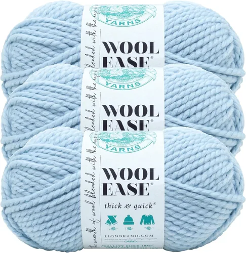 Vista 94 de Lion Brand Yarn - Ovillo de lana Wool-Ease Thick & Quick color fuerza aérea Super Bulky Wool Acrylic Blend Fiber for Soft Hats, Sweaters, Chunky