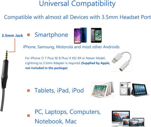 Vista 4 de MAIRDI Auriculares para teléfono celular con micrófono con cancelación de ruido, auriculares para computadora portátil de 0.138 in Jack para trabajo
