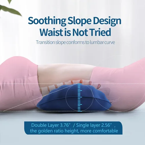 Vista 6 de Almohada de apoyo lumbar ajustable RESTCLOUD de espuma viscoelástica para dormir, almohada de soporte para la espalda para aliviar el dolor