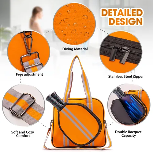 Vista 3 de MANUEKLEAR Bolso Bandolera Sling PickleballBag Tote, Bolsas de Pickleball para Mujeres y Hombres, Bolsas de Pickleball para Mujeres