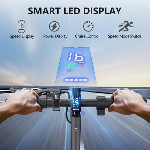 Vista 6 de Maxshot Electric Scooter, 19-20 MPH Max Speed, 15-28 Miles Range Negro y amarillo