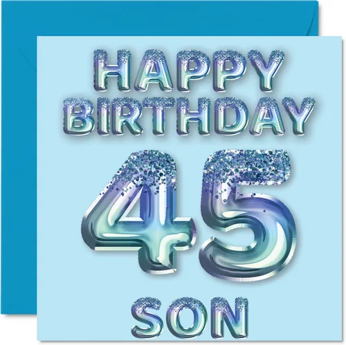 Vista 177 de Stuff4 Tarjeta de primer cumpleaños para niños, globo de fiesta con purpurina azul, tarjetas de feliz cumpleaños para niño de 1 año, nieto, hijo, 57