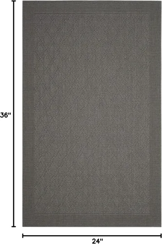 Vista 2 de SAFAVIEH Palm Beach Collection - Alfombra decorativa de 2 x 3 pies, diseño de ceniza, sisal y yute, ideal para zonas de alto tráfico en entrada