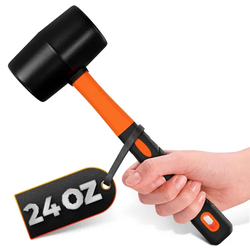 Vista 18 de Rubber Mallet Hammer 8 Oz, Soft Face Non-Marring Head (Orange)