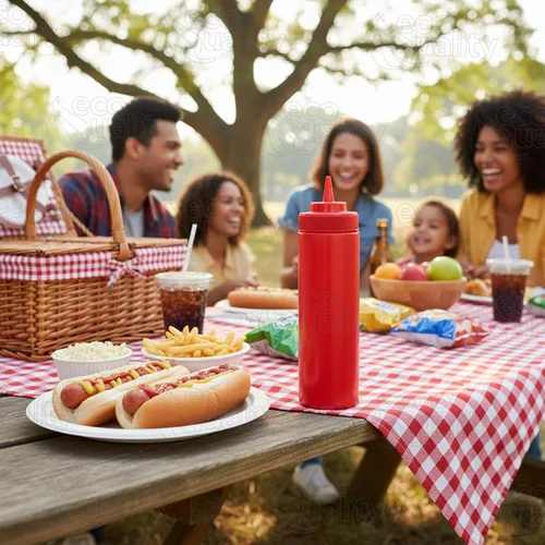 Vista 5 de Botellas de plástico rojo de 24 onzas para condimentos, botella de chorro para salsas, aderezos, artes y manualidades, salsa de tomate, mostaza