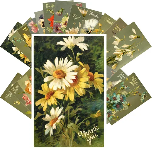 Vista 25 de PIXILUV Johann - Postales vintage (24 unidades), diseño de flores salvajes, jardín, aun vida, arte de pintura de museo antiguo, reimpresión