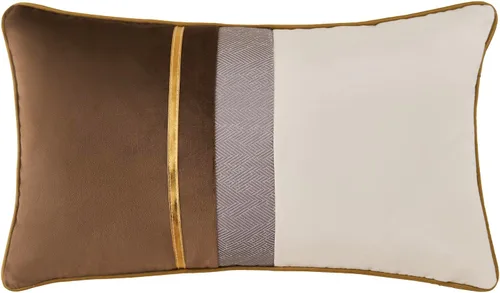 Vista 23 de Avigers - Funda de cojín decorativa de terciopelo, 20 x 20 pulgadas, diseño de rayas, cuero negro con blanco y dorado. Funda de cojín moderna