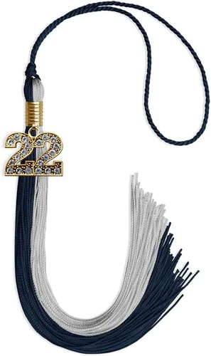 Vista 132 de Endea Graduation Borla de doble color con dije dorado (negro/oro brillante, 2022)