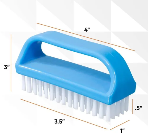 Vista 2 de Superio Cepillo limpiador de uñas para limpiar las uñas de las manos y los dedos de los pies, cepillo pequeño limpiador de manos con mango - cerdas