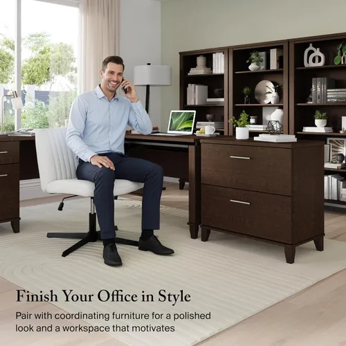 Vista 4 de Bush Furniture Somerset - Estantería alta de 5 niveles en acabado cereza moca