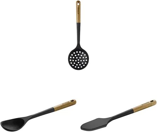 Vista 8 de STAUB Cuchara espumadera y cuchara de servir, perfecta para colar carne y verduras del caldo, 8.75 x 3 x 0.75 pulgadas