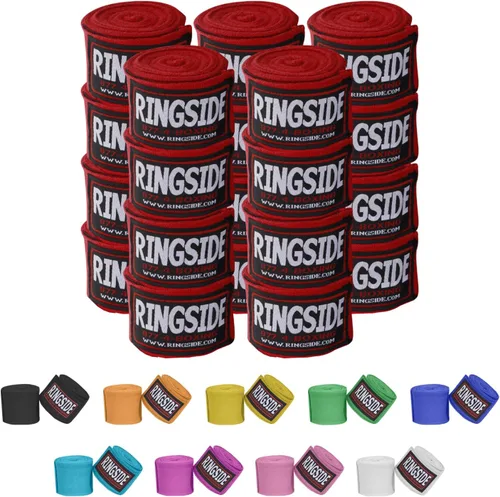 Vista 30 de Ringside Mexican Style Boxing Hand Wraps (Pairs) - 180" Semi-Elastic Cotton Blend Wrist Support with Thumb Loop for MMA, Muay Thai, Kickboxing